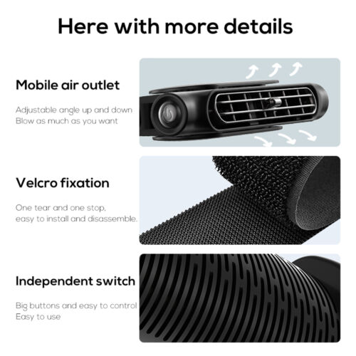 Car Headrest Fan Auto Front Back Seat Air Cooling Circulator Summer Cooler USB - Picture 4 of 14