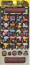 Namepara Vintage Osawari Tantei Nameko Saibai Kit Rare Puffy Sticker Sheet￼