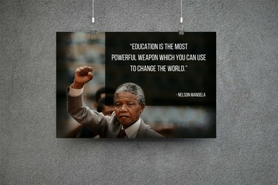 Nelson Mandela on Freedom and Respect Classroom Poster Motivational Print 12x18 Nelson Mandela on Freedom and Respect Classroom Poster Motivational Print 12x18