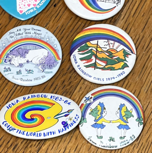 Order Of The Rainbow Girls Masonic Fraternal Pinback Buttons Vintage Lot #B10 - Picture 3 of 9