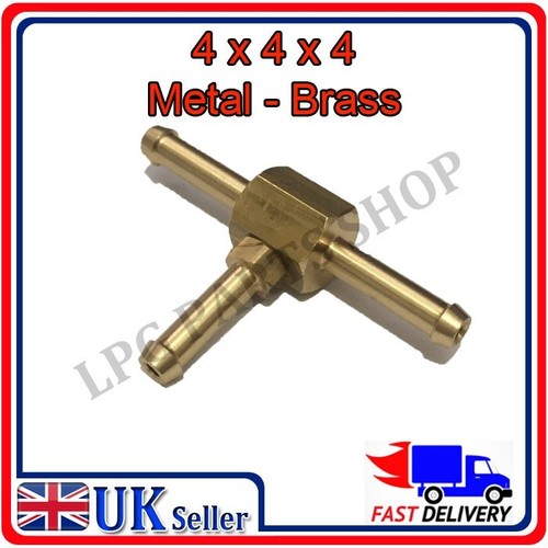 4x4x4 Metal T PIECE Air Water Fuel LPG Hose Pipe Tube Connector Joiner gas - Picture 1 of 3