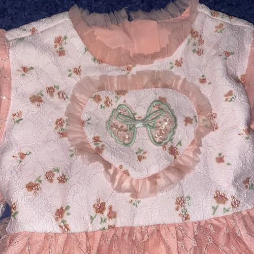 Victorian Girls Tulle Lace Dress Embroidered Bow Detail Ruffles Long Sleeves - Picture 2 of 8