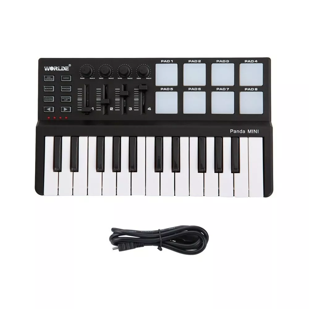 vandtæt værdighed Ewell Piano Midi Keyboard Mini 25-key Usb Keyboard And Drum Pad Midi Portable Mini  | eBay