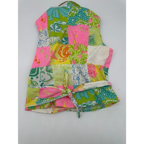 Top Lilly Pulitzer Shift casual avvolgente cropped scollo a V 97% cotone taglia 8 senza maniche - Foto 5 di 9