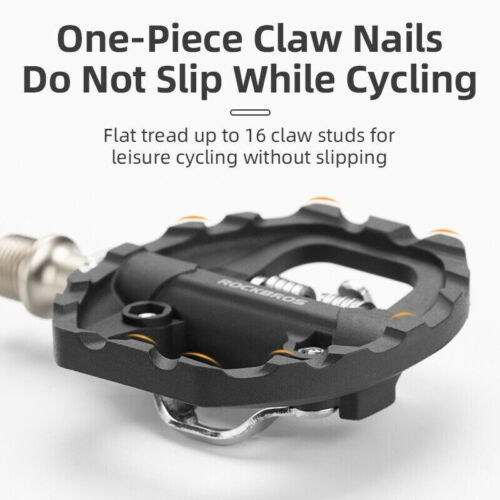 New ROCKBROS Bicycle Cycling Flat /SPD Self-locking Pedals Cleat Sealed Bearing - Picture 4 of 7