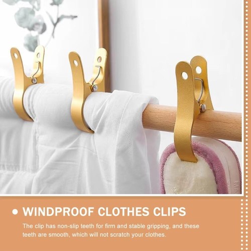 2Pcs Windproof Clothespins Multipurpose Sheet Drying Clothes Pegs Aluminum Alloy - Picture 7 of 13