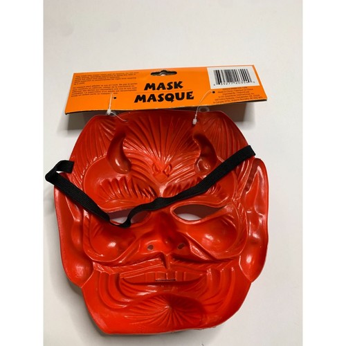 Neu Teufel Maske Rot Kunststoff Grusel Halloween Einheitsgröße Erwachsene - Bild 2 von 4