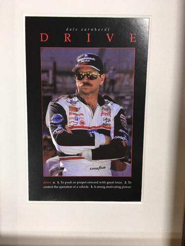 NASCAR Car Racing Dale Earnhardt "DRIVE" impresión mate y enmarcada - Imagen 2 de 3