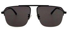 New BVLGARI BV1149S 001 58mm Black Square Aviator Sunglasses Italy Unisex