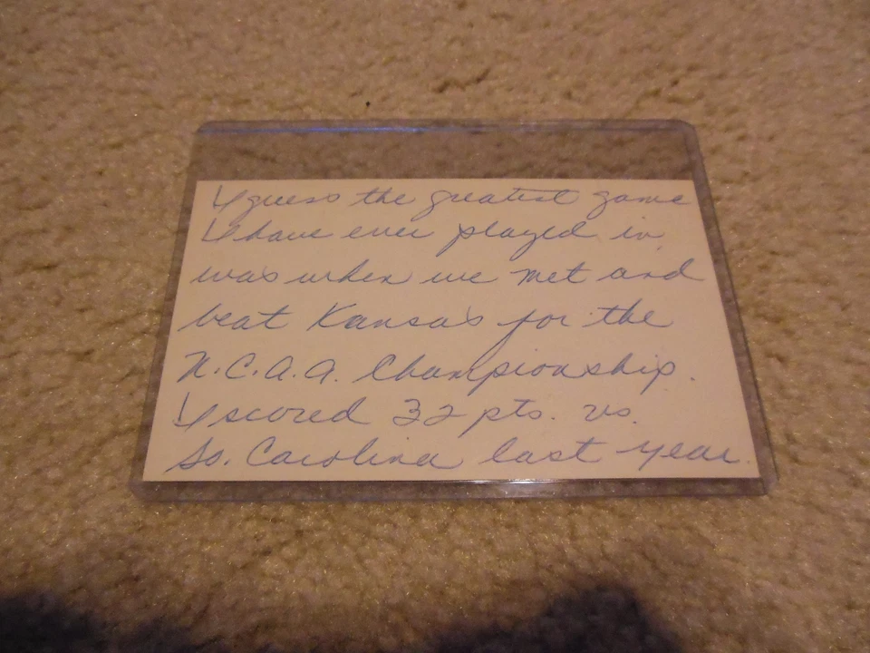 Tommy Kearns UNC Tar Heels 1957 NCAA Champions w Greatest Moment Inscription - Image 2 of 2