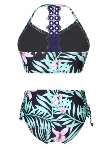 Costume da bagno bambina ragazza tankini canotta canotta con fondo bikini costume da bagno - Foto 11 di 71