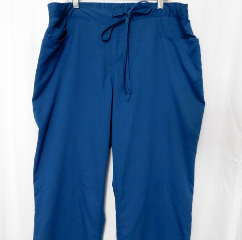 Greys Anatomy Scrub Pants Womens L Tall Teal Elastic Waist Drawstring 5 Pocket - Picture 2 of 6