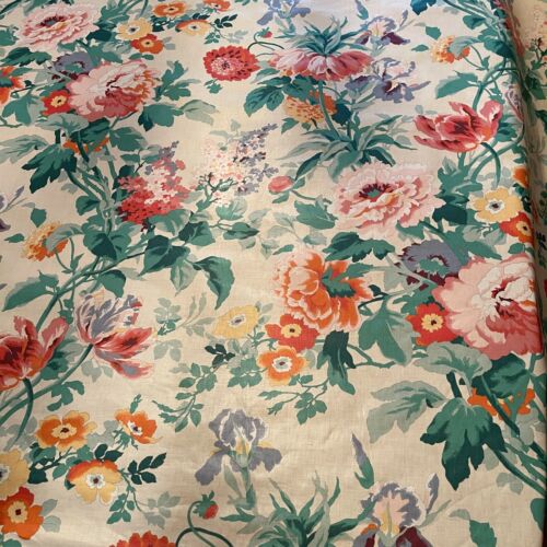 P Kaufmann Siebdruck Stoff Blumen Blumen Metropolitan Museum 5 Yards - Bild 2 von 11
