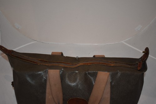 Mulberry Khaki Scotchgrain Leather Canvas Zip Large Holdall Weekend Shoulder Bag - Picture 7 of 23