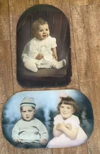 Antique Colored Baby Portrait Picture Photograph toddler boy girl child vintage