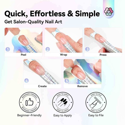 300X Nails Gel Extension Sticker Nail Art Professional Nail Forms Tips Guide - Picture 7 of 12