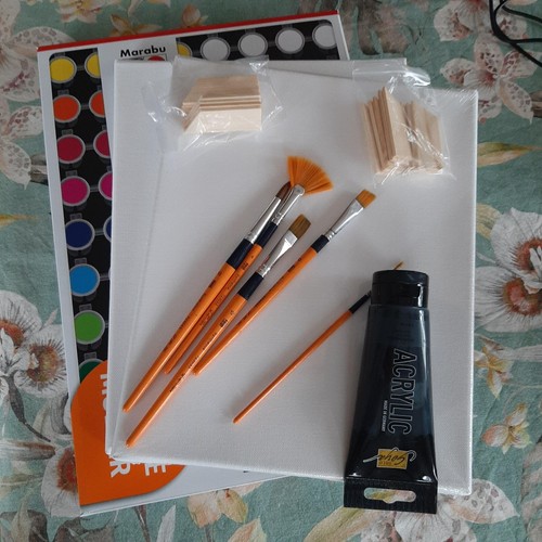 Marabu Acrylmalset, 2 Bildrahmen, 5 Pinsel, 1 Tube Acrylic - Bild 4 von 5