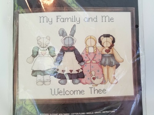 NEW Janlynn Cross Stitch Kit My Family and Me Welcome Thee #40-68 16"x14" - Picture 3 of 3