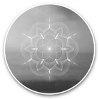 2 x Vinyl Stickers 20cm (bw) - Spiritual Flower Pattern  #35601
