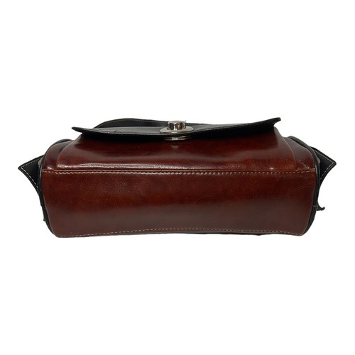 Purse Handbag Faux Leather Black And Burgundy Shoulder Bag 9.5” x 4.5” - Picture 4 of 15