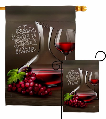 Wine Time Garden Flag Beverages Decorative Gift Yard House Banner - Picture 1 of 17