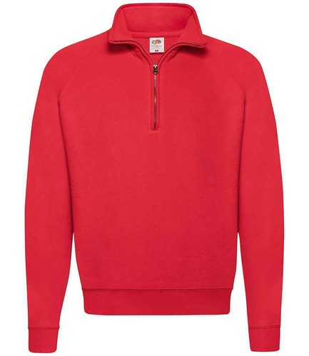 Fruit Of The Loom Plain Zip Neck Cadet Collar Sweatshirt Sweat Jumper S - 3XL - Picture 20 of 22