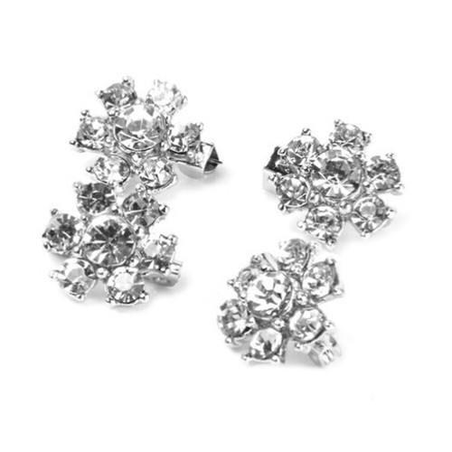 4 pezzi mini spilla fiore strass clip mini clip fiori spilla strass - Foto 2 di 4