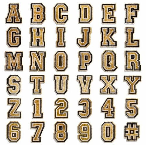 Letters and Numbers Alphabet Jibbitz Croc Shoe charms finish Black Gold Pink - Picture 123 of 188