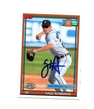 Gage Workman 2021 Topps Pro Debut hand IP autographed signed card Tigers 179