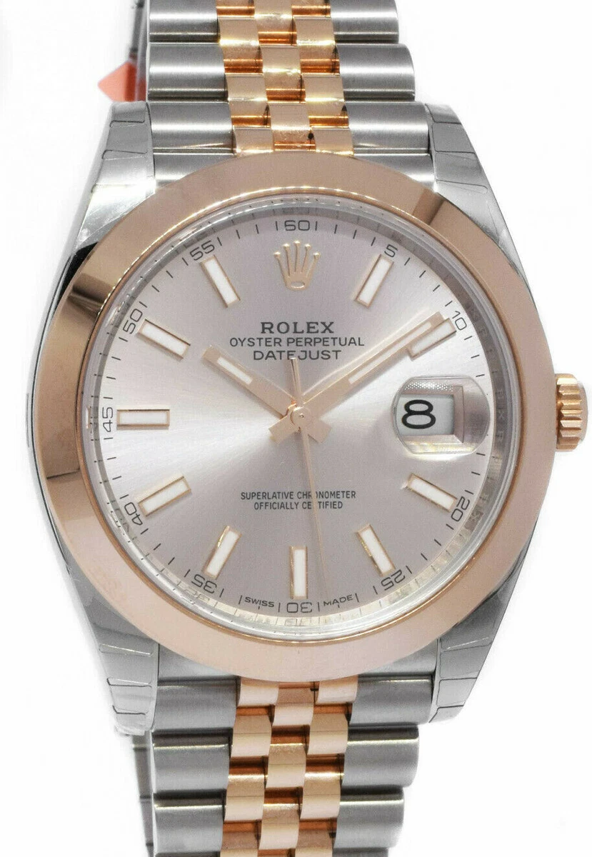 NEW Rolex Datejust 41 18k Rose Gold Steel Sundust Dial Watch B P