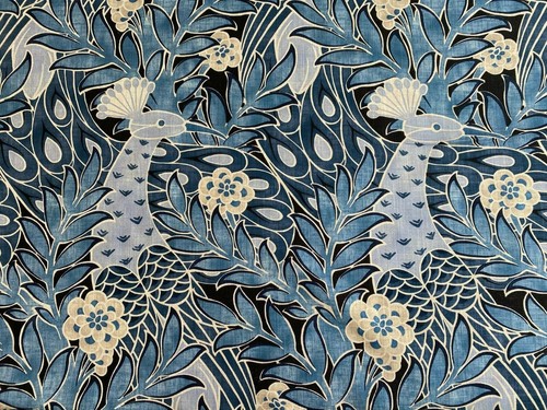 THIBAUT CURTAIN FABRIC DESIGN "Desmond" 1.2 METRES NAVY LINEN BLEND - Picture 6 of 8