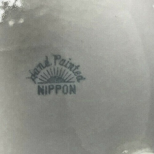 Nippon Mayonnaise Set handbemalt Porzellan Schale Teller und Schöpfkelle Japan - Bild 6 von 7