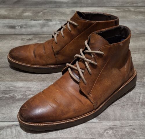 Scarpe Clarks Collection uomo taglia 10M stivali chukka comodi stringati pelle marrone - Foto 2 di 10