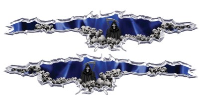 Grim reaper green race car go kart vinyl graphic decal