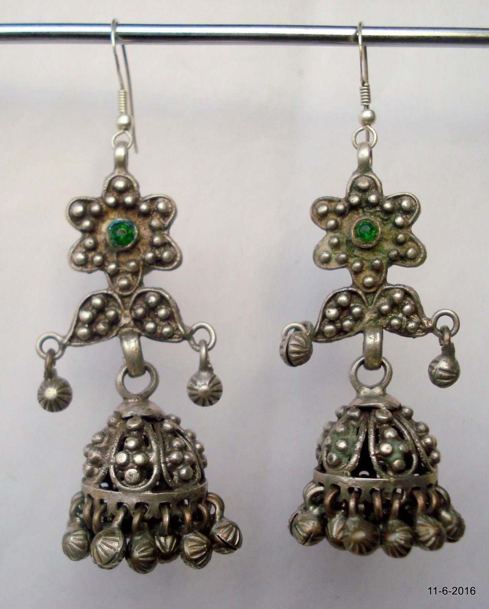 Silver Teardrop Earrings - From Rajasthan Silver Teardrop Earrings - From Rajasthan