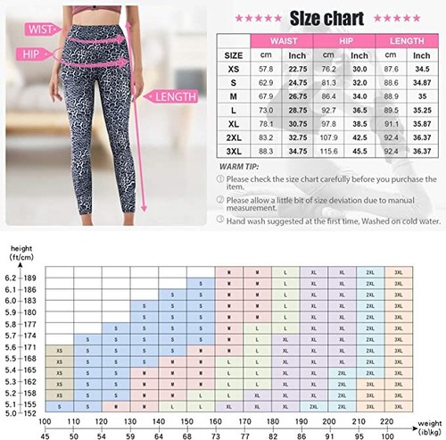 High Waist Pattern Print Leggings for Women with Pockets Tummy Control-Leopard - Picture 5 of 18