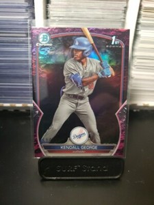 2023 Bowman DRAFT CHROME KENDALL GEORGE FUSCHIA REFRACTOR /199 BDC-190 DODGERS