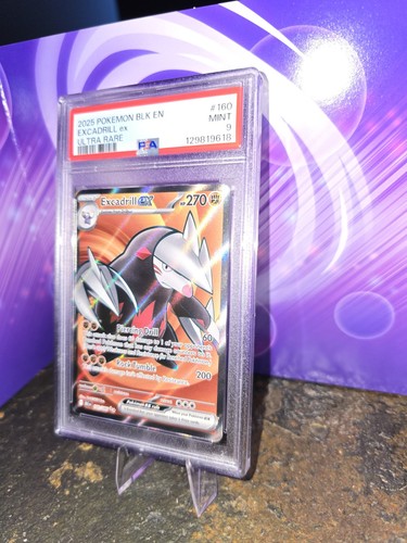Pokémon 2025 negro en negro perno ultra raro #160 Excadrill Ex PSA 9 - Imagen 2 de 4