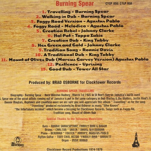 Burning Spear Travelling 1974-1979 (Vinyl) - Picture 2 of 2