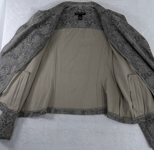 INC International Concepts Faux Suede Moto Jacket XL Brown Snake Print Damen - Bild 3 von 6
