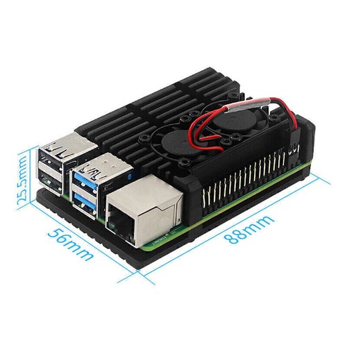 For Raspberry Pi 4 Model B Case Box Aluminum Alloy Enclosure Dual Fan Heat Sink - Afbeelding 5 van 14