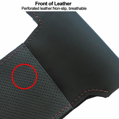 Custom Black PU Leather Steering Wheel Stitch on Cover For Toyota Land Cruiser - Picture 5 of 10