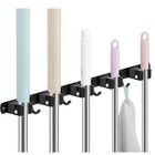 Garage Tool Holder Wall Mount with Hooks for Broom Mop and Garden Tool Storage