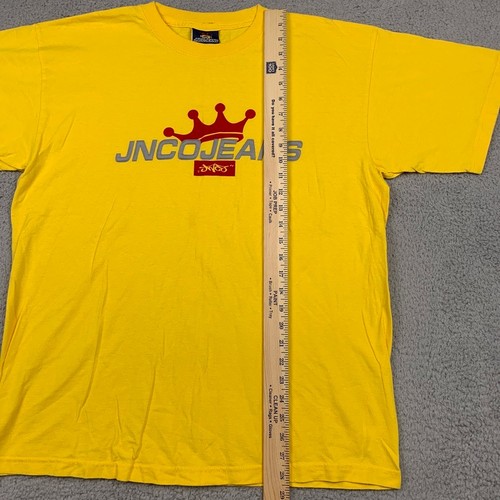 Camicia jeans vintage JNCO uomo XL corona gialla graffiti logo streetwear anni 90 USA - Foto 4 di 14