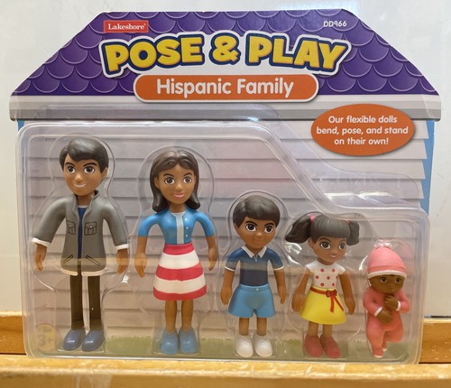 Lakeshore Pose & Play Puppen hispanische Familie Sammlerstück biegsam flexibel - Bild 1 von 2