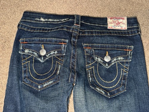 Y2K Vintage True Religion World Tour Joey Twisted Seam Flare Jeans Womens Sz 29* - Picture 10 of 13