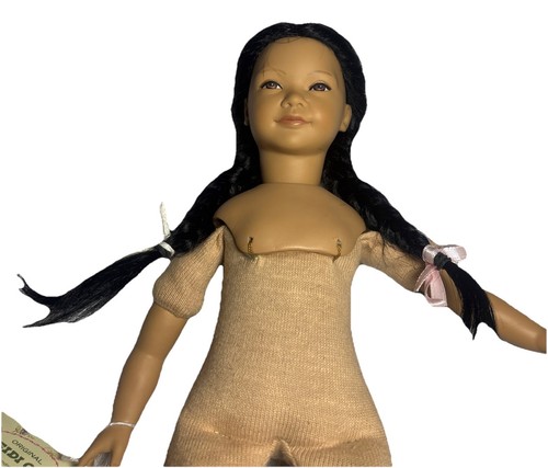 "Muñeca Heidi Ott 12"" vintage años 80 pelo negro nativa americana hecha a mano con etiqueta" - Imagen 11 de 15