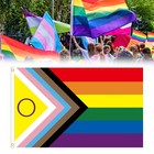 New Listing3x5 Ft Lgbtq Flag | Progress Pride Rainbow Flag | Outdoor Bisexual Lgbtq Flags