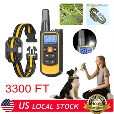 3300 FT Dog Training Collar Rechargeable Remote Shock Pet Waterproof Trainer