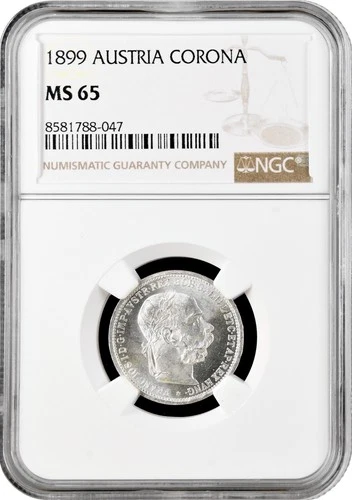 Austria 1 corona 1899, NGC MS65, "Emperor Franz Joseph I (1848 - 1916)"